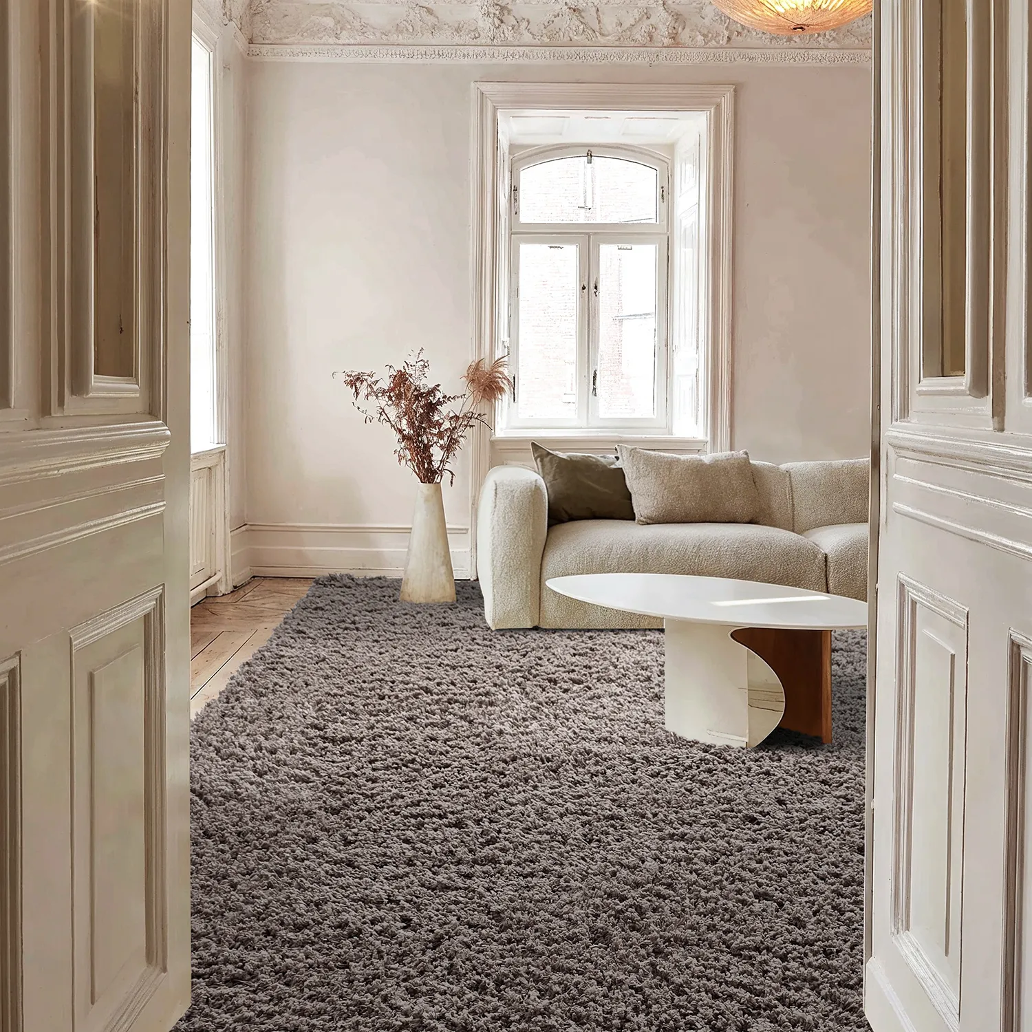 Tappeto A Pelo Lungo - Combarro Solid Cotton Shaggy (taupe)