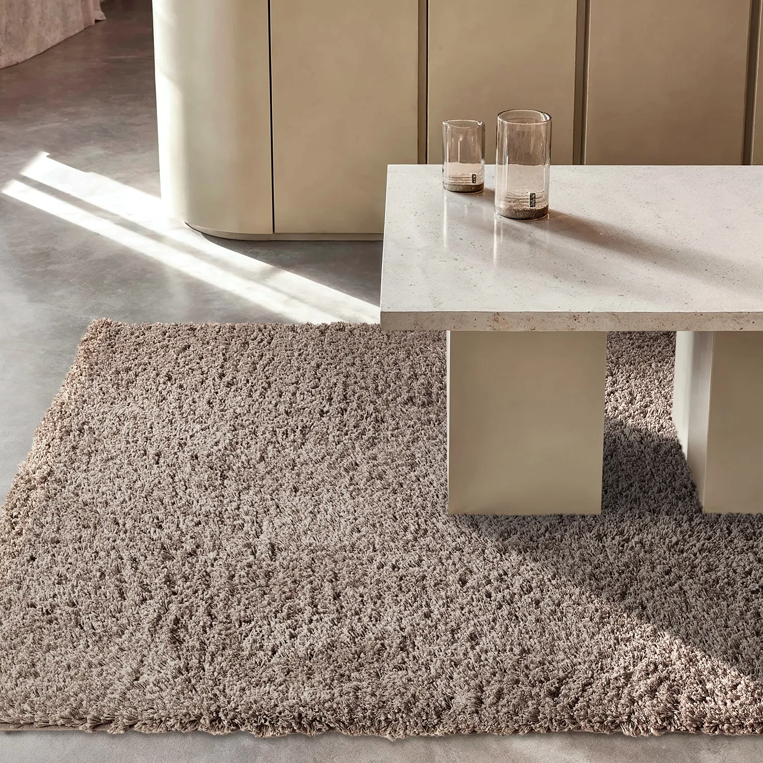 Tappeto A Pelo Lungo - Combarro Solid Cotton Shaggy (taupe)