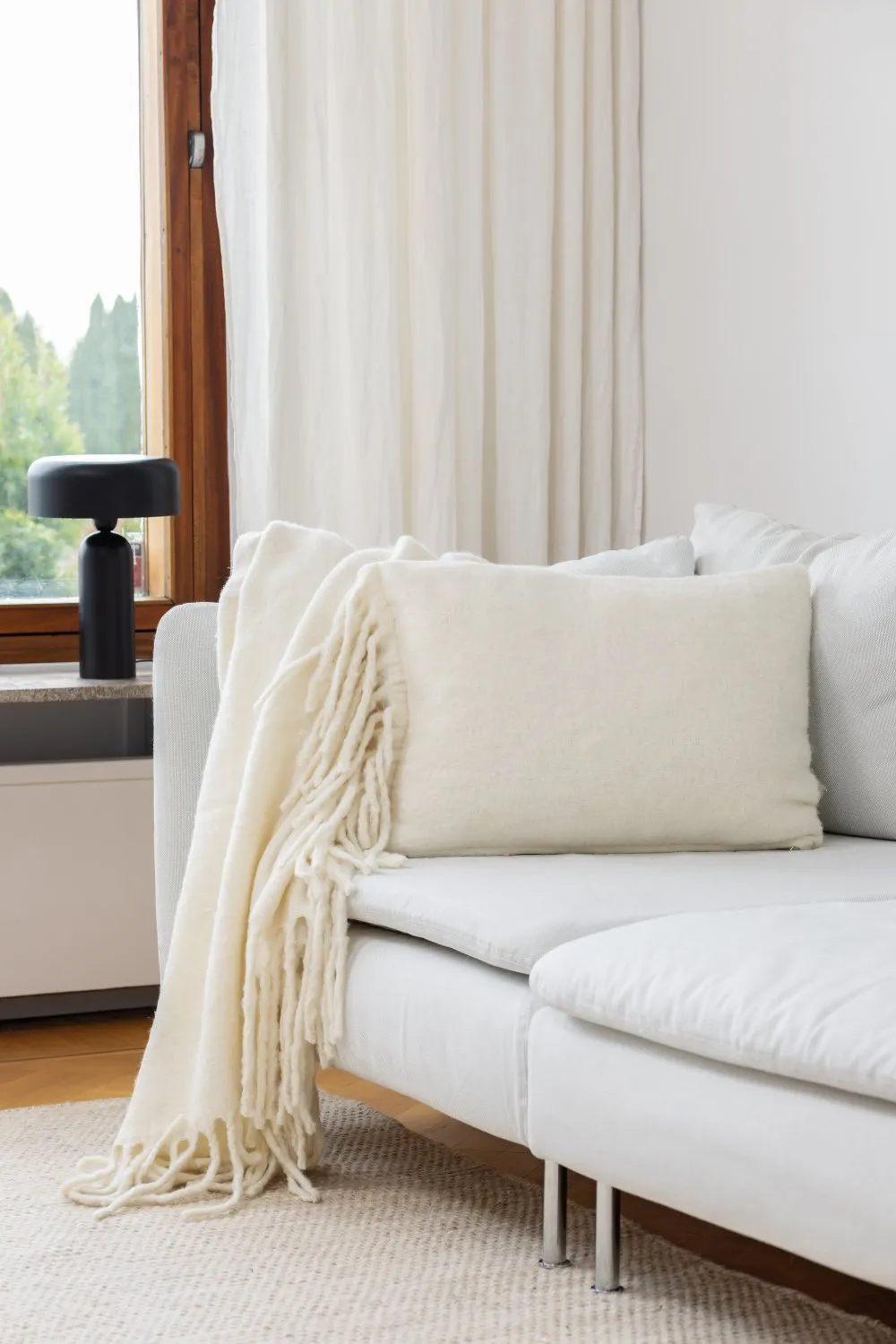 Fodera per cuscino in misto lana - Samantha (offwhite)