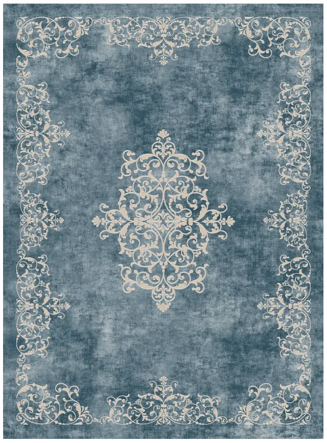 Tappeto Wilton - Santi (blu/beige)
