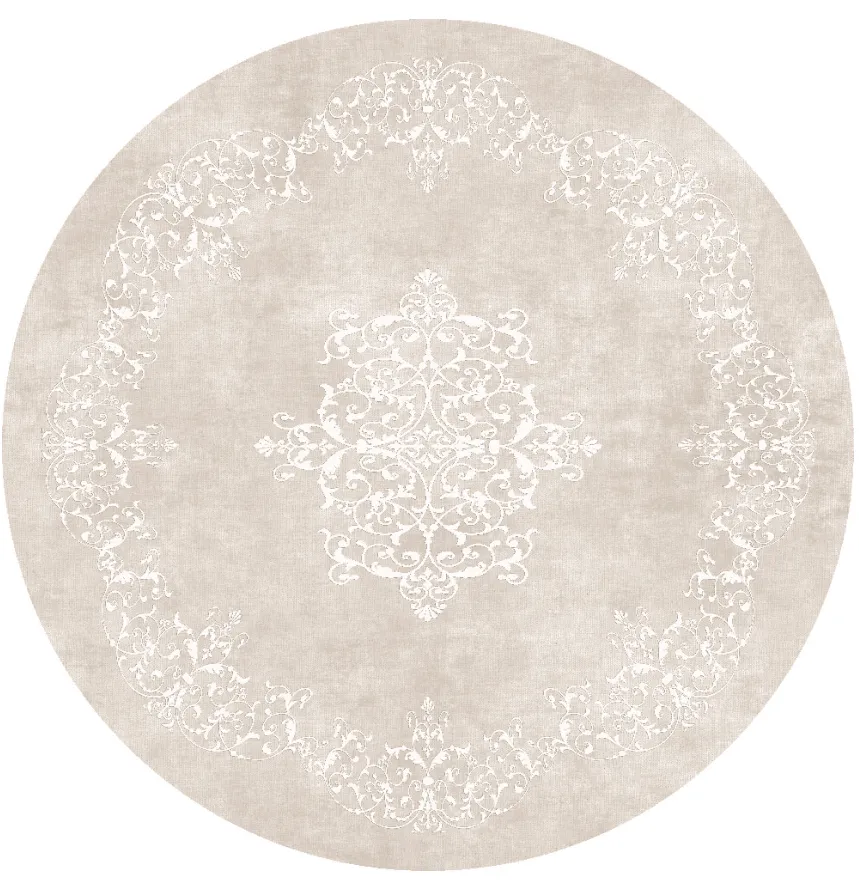 Tappeto rotondo - Santi (beige/bianco)
