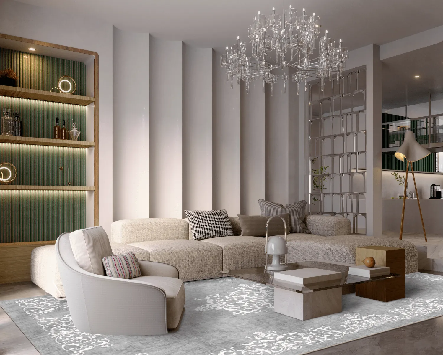 Tappeto Wilton - Santi (grigio/bianco)