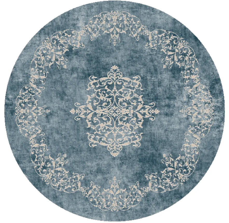Tappeto rotondo - Santi (blu/beige)