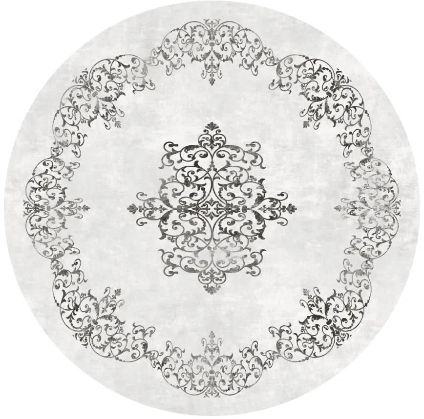Tappeto rotondo - Santi (bianco/nero)