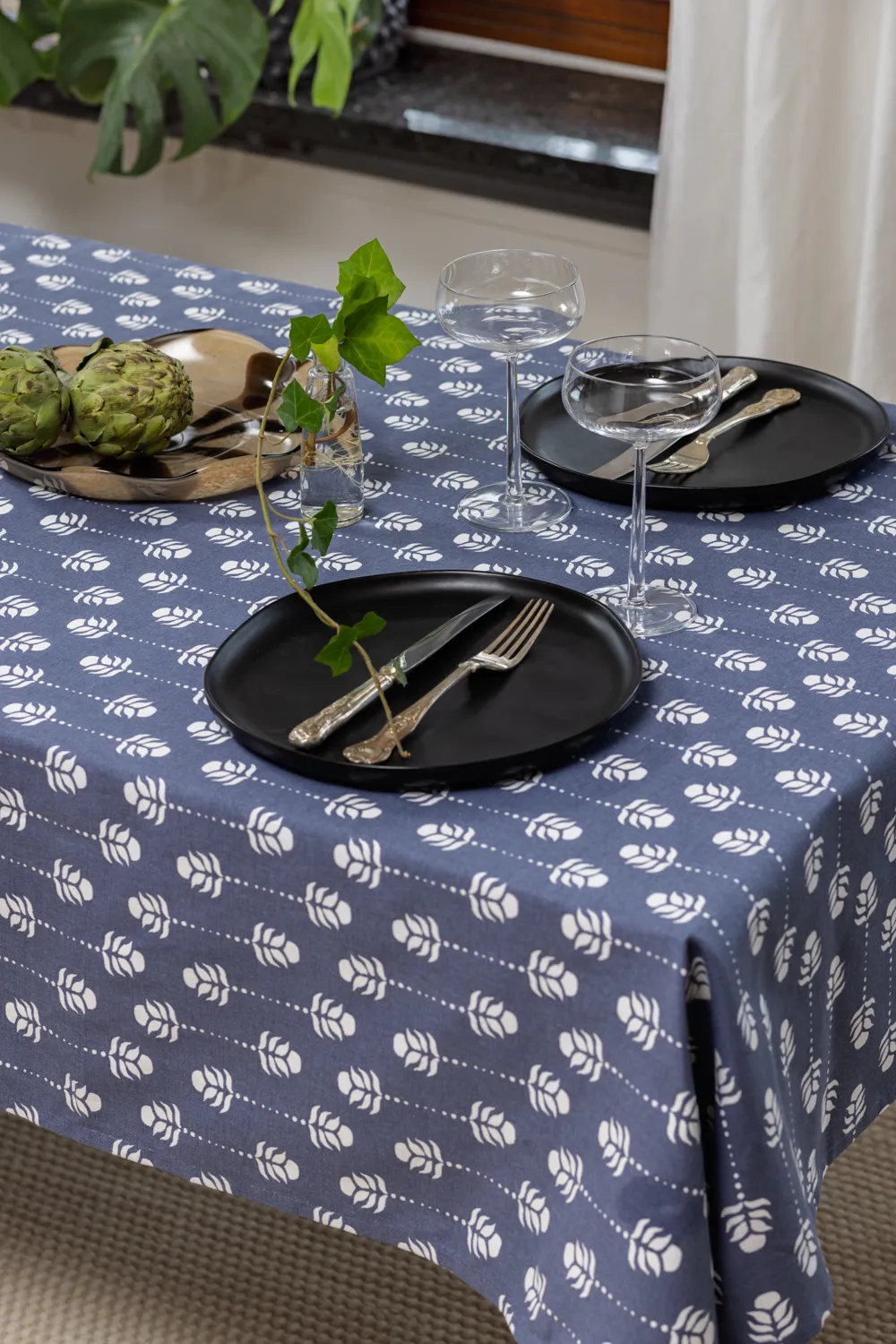 Tovaglia In Cotone - Sari (blu)