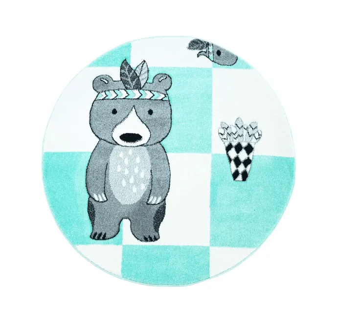 Tappeti per bambini - Bueno Indian Bear (turchese)