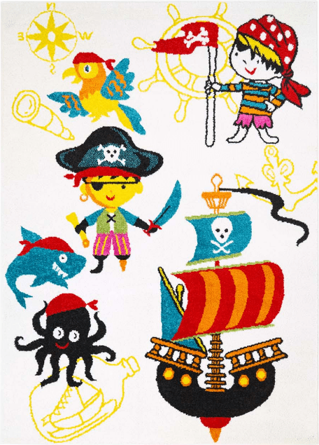 Tappeti per bambini - Moda Pirate (bianco)