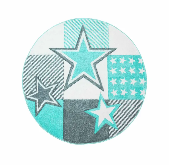 Tappeti per bambini - Bueno Night Stars Tondo (turchese)
