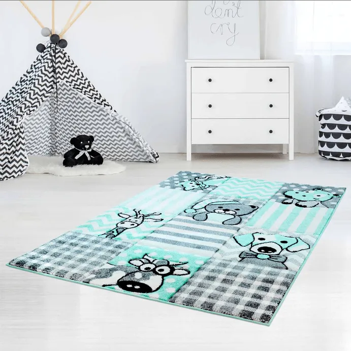 Tappeti per bambini - Bueno Animals (turchese)
