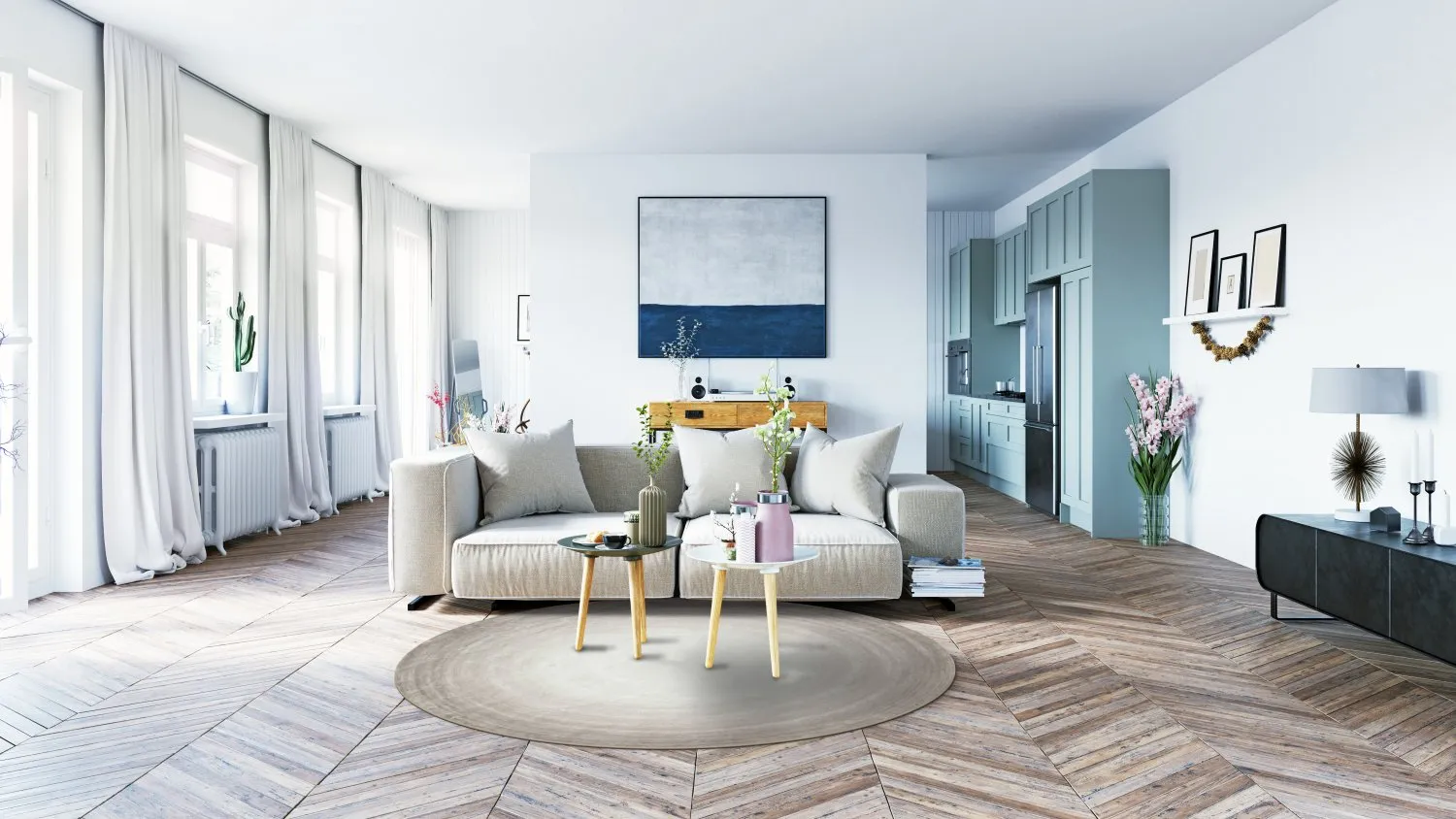 Tappeto rotondo - Shade (beige/grigio)