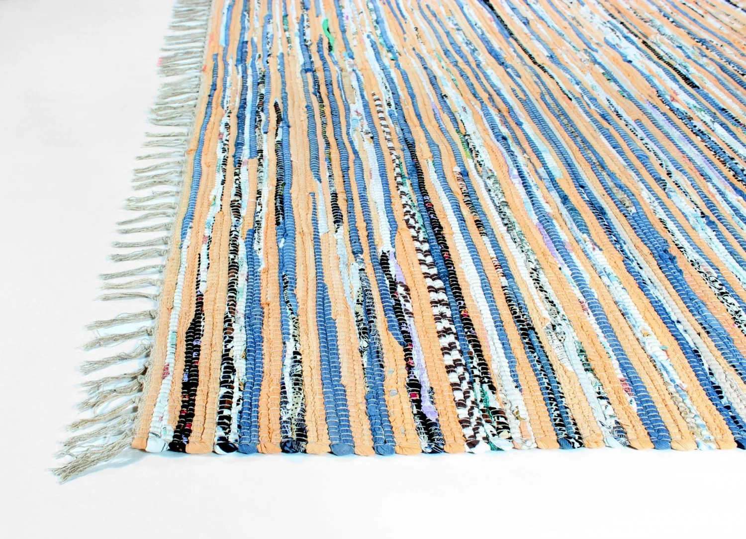 Tappeto Di Stracci - Delhi (beige/blu)