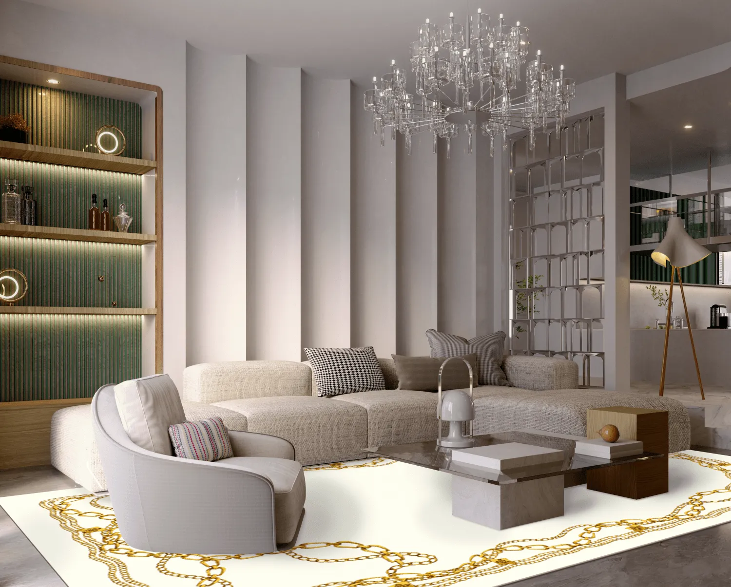 Tappeto Wilton - Silea (bianco/oro)
