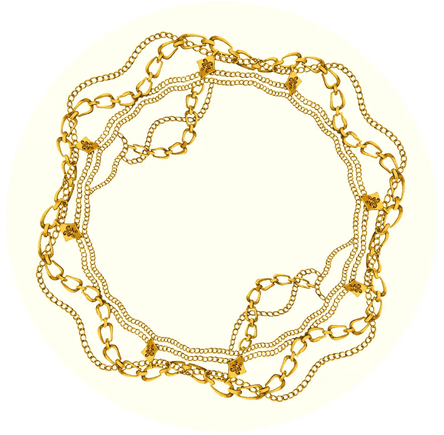 Tappeto rotondo - Silea (bianco/oro)