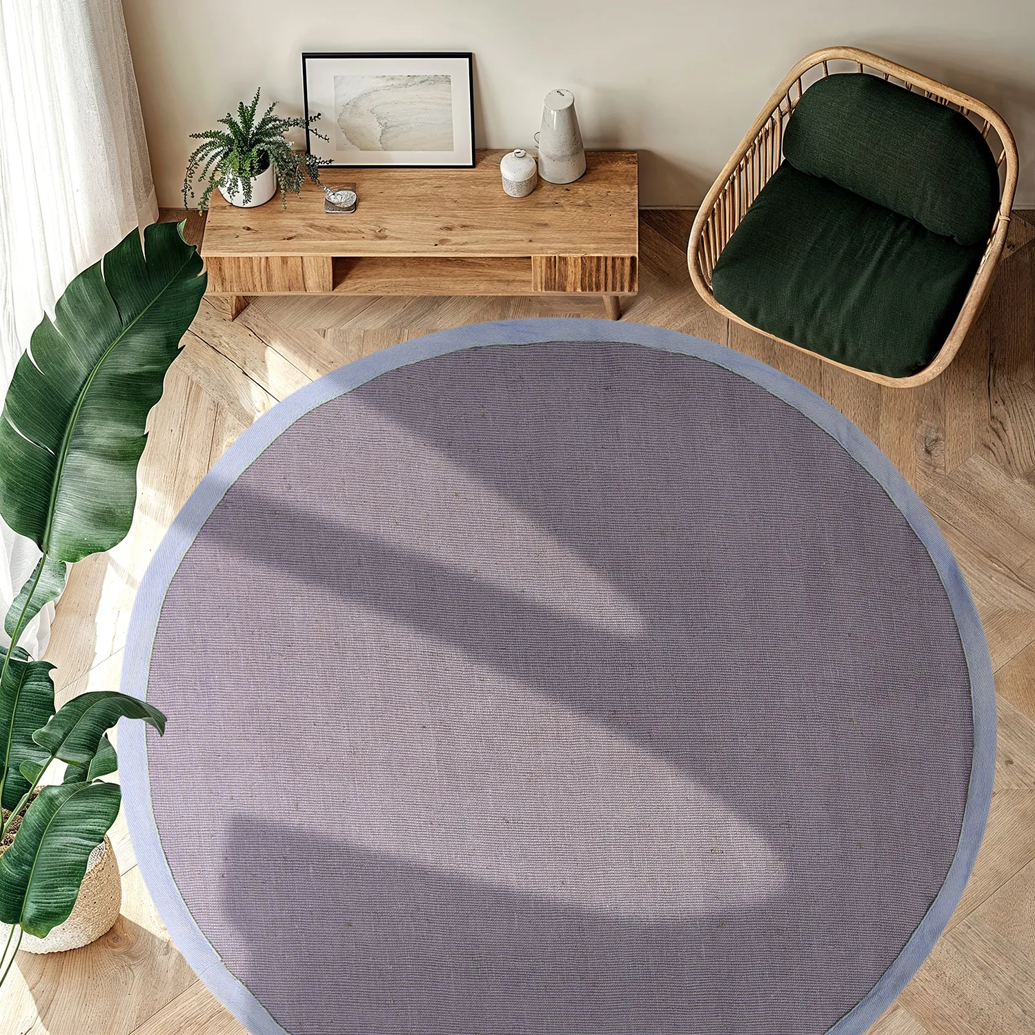 Tappeto rotondo (sisal) - Agave (grigio)