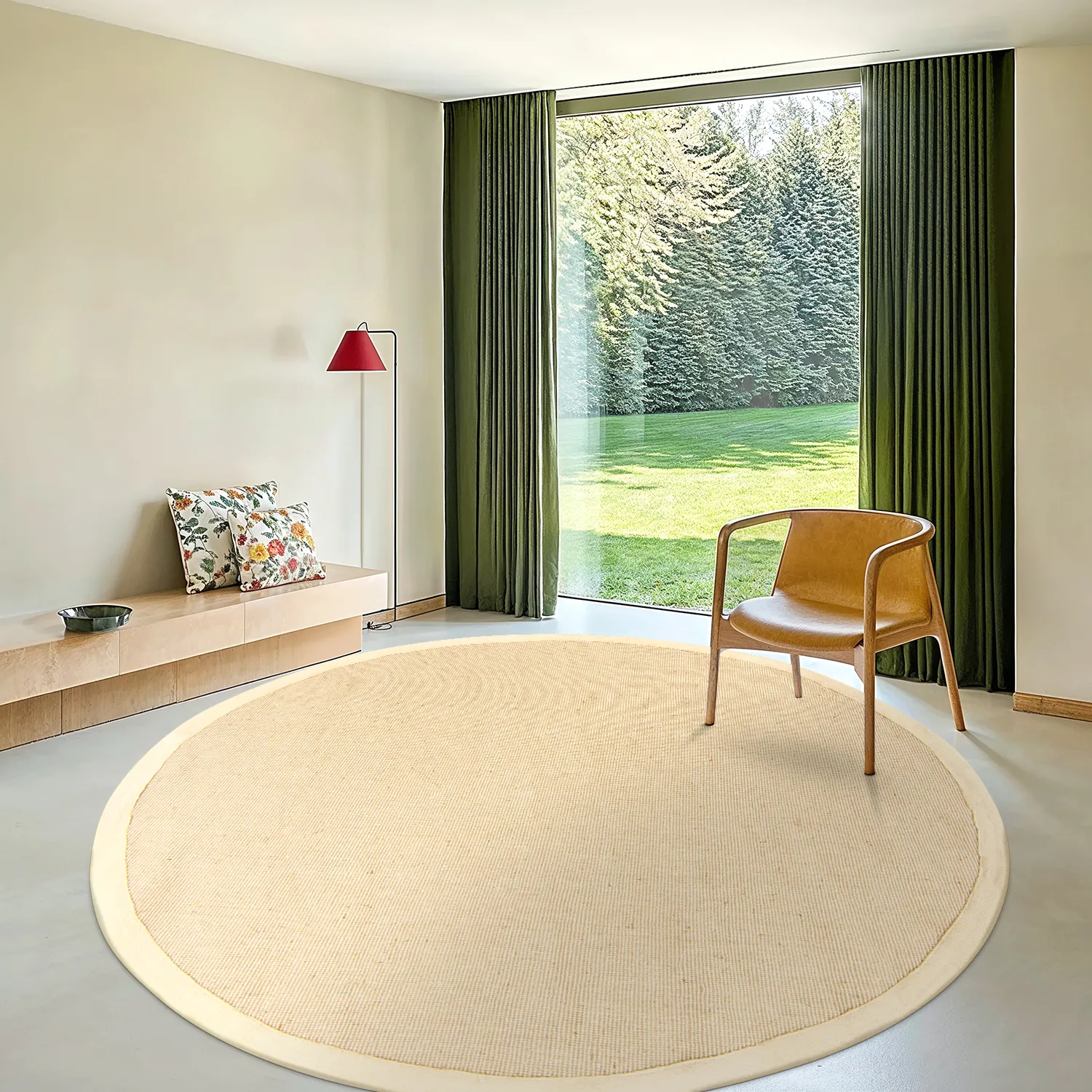 Tappeto rotondo (sisal) - Agave (beige/beige)