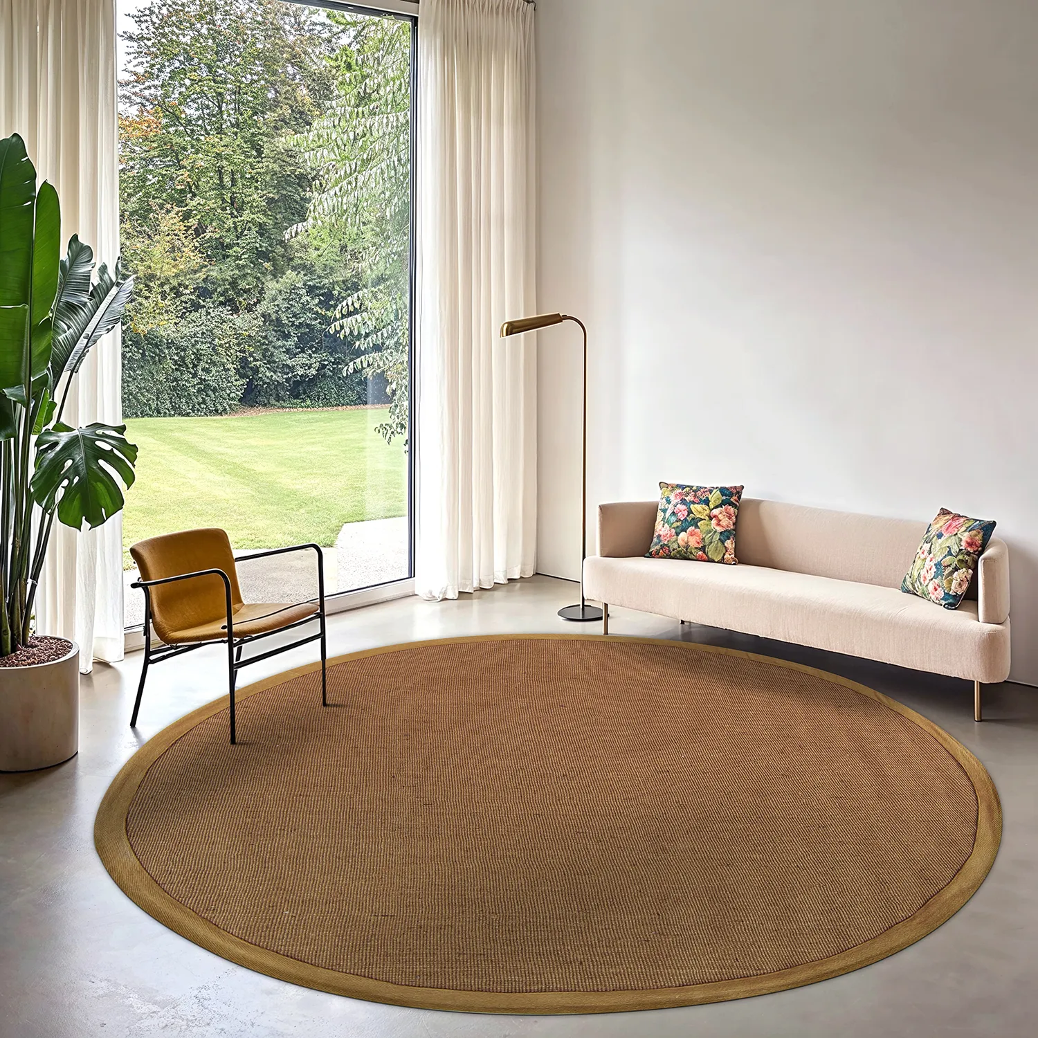 Tappeto rotondo (sisal) - Agave (marrone)
