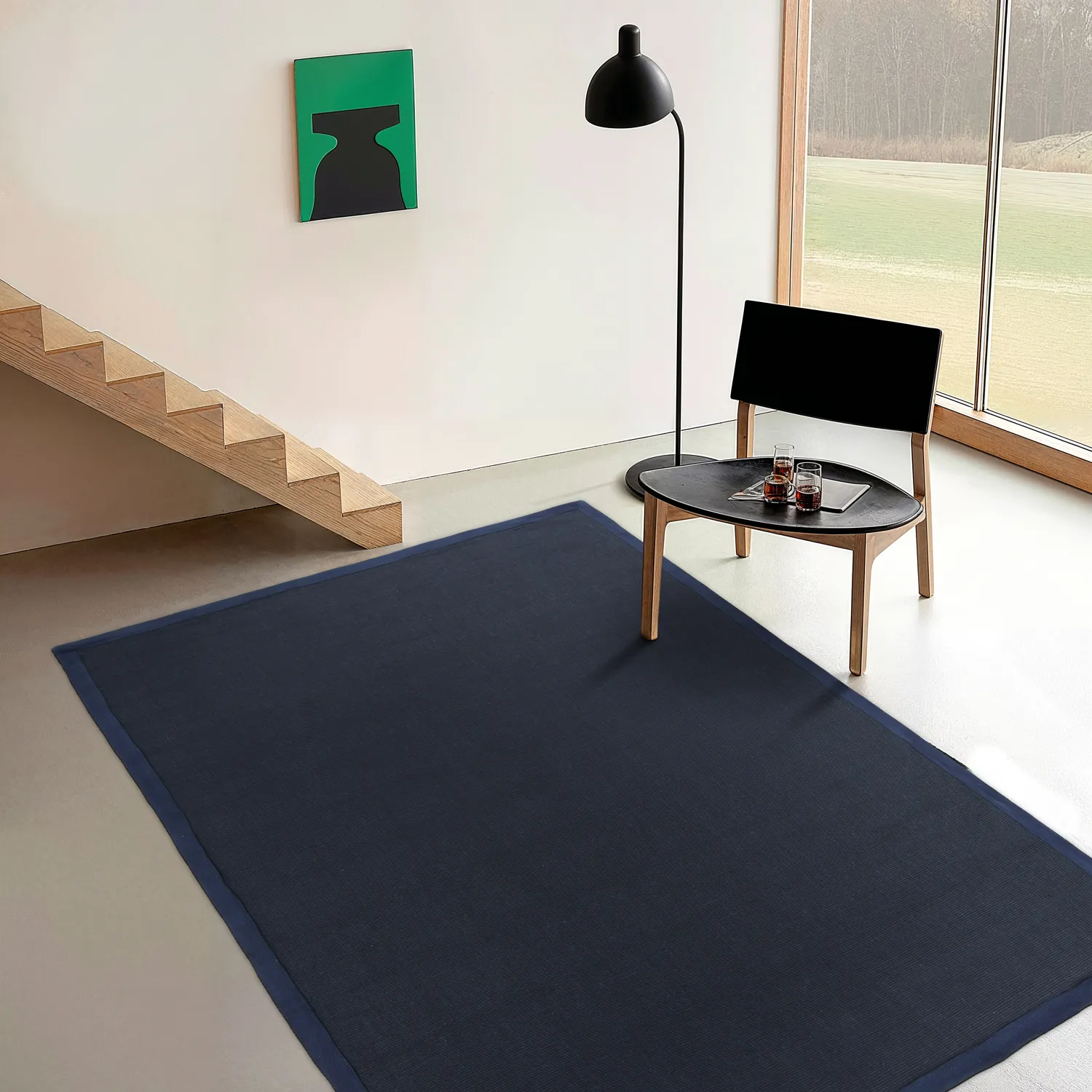 Tappeto In Sisal - Agave (blu scuro)