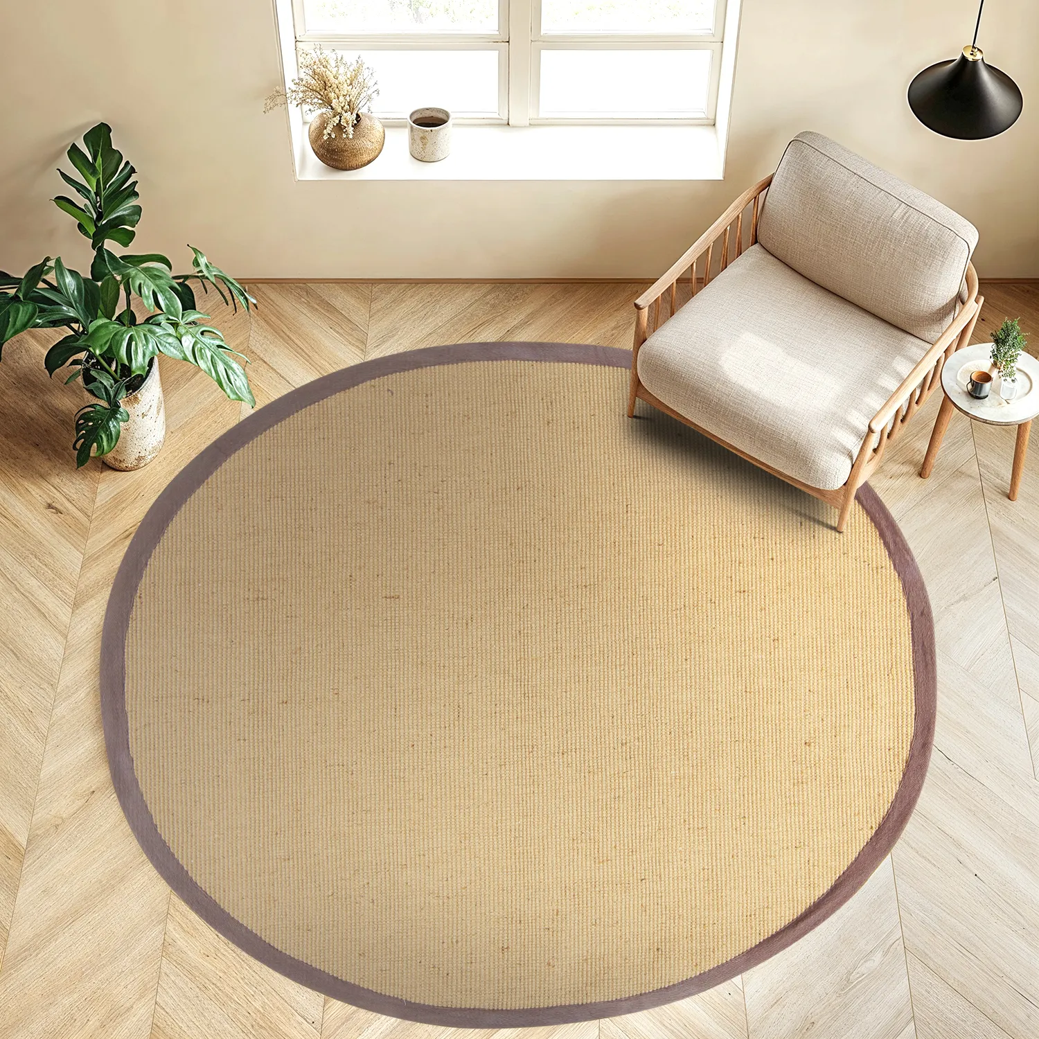 Tappeto rotondo (sisal) - Agave (natura/marrone)