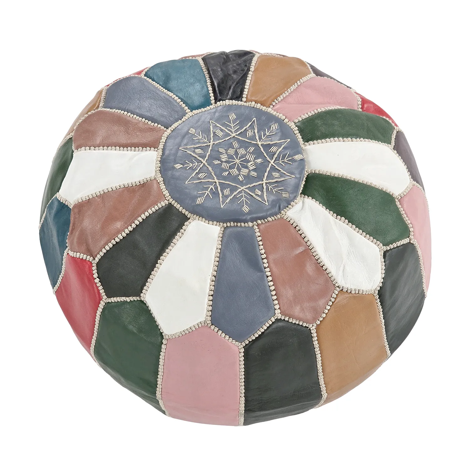 Pouf - Pouf In Pelle Dal Morocco (multi) 04