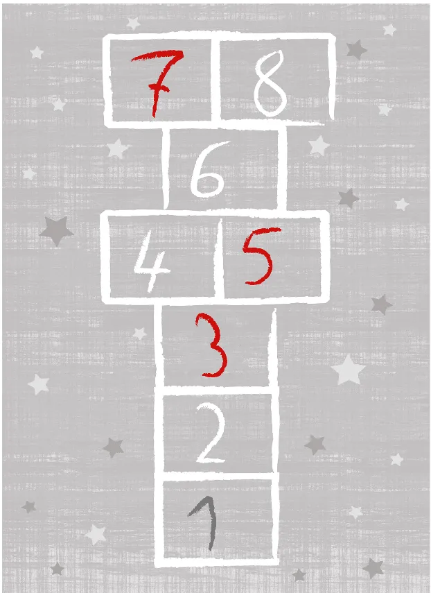 Tappeti per bambini - Hopscotch (grigio)
