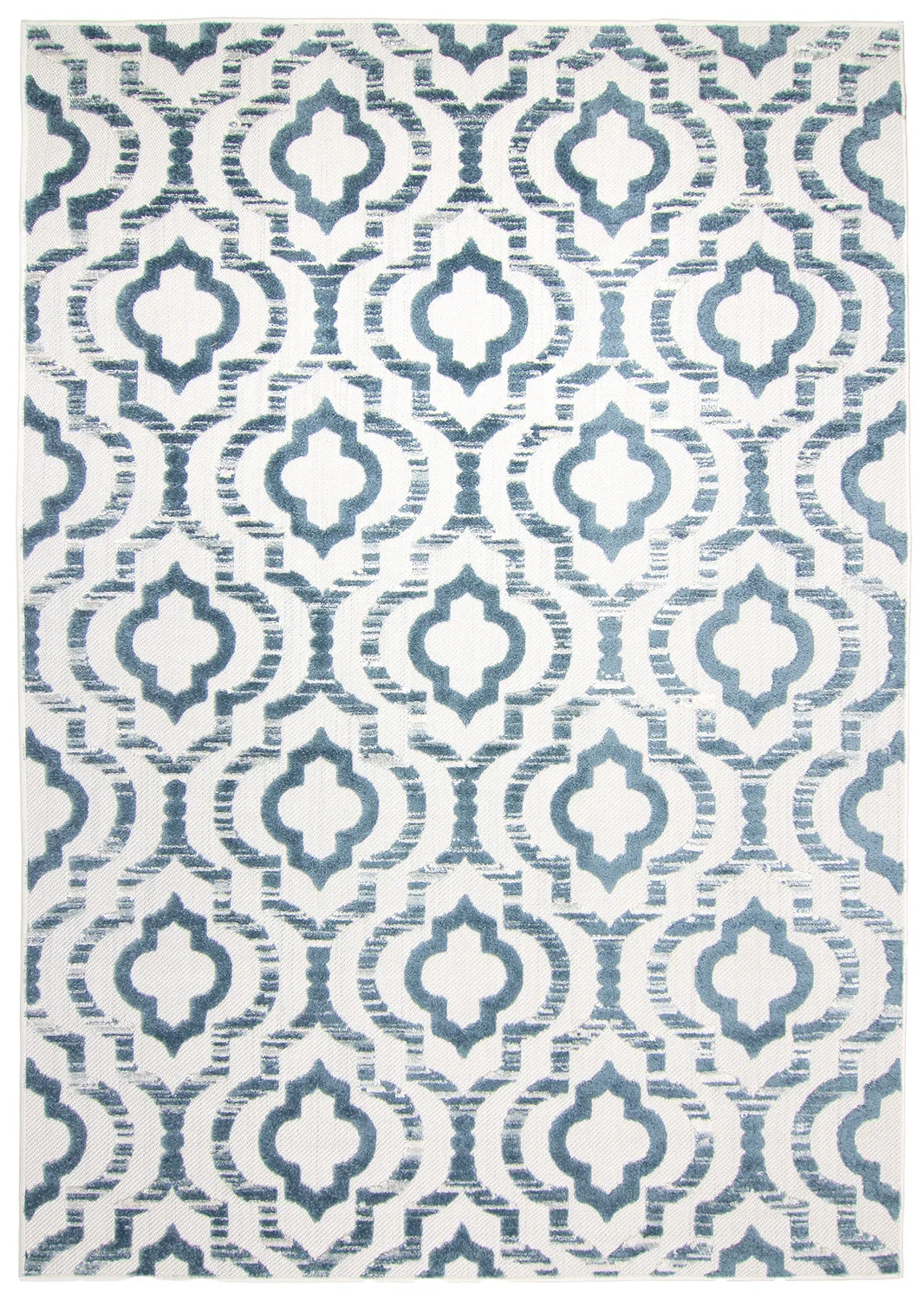 Shaggy Indoor-Outdoor - Trenton (bianco/blu)