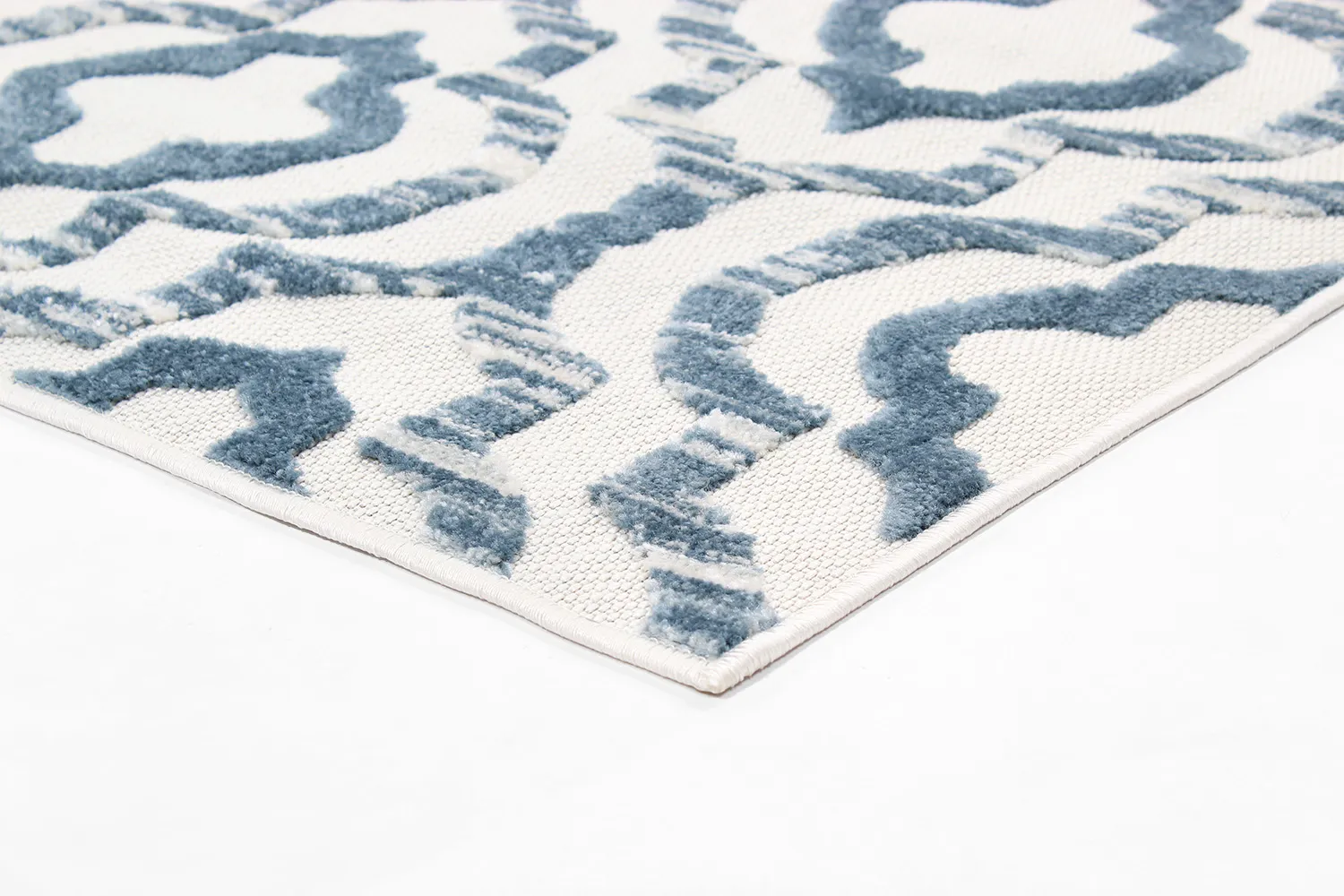 Shaggy Indoor-Outdoor - Trenton (bianco/blu)