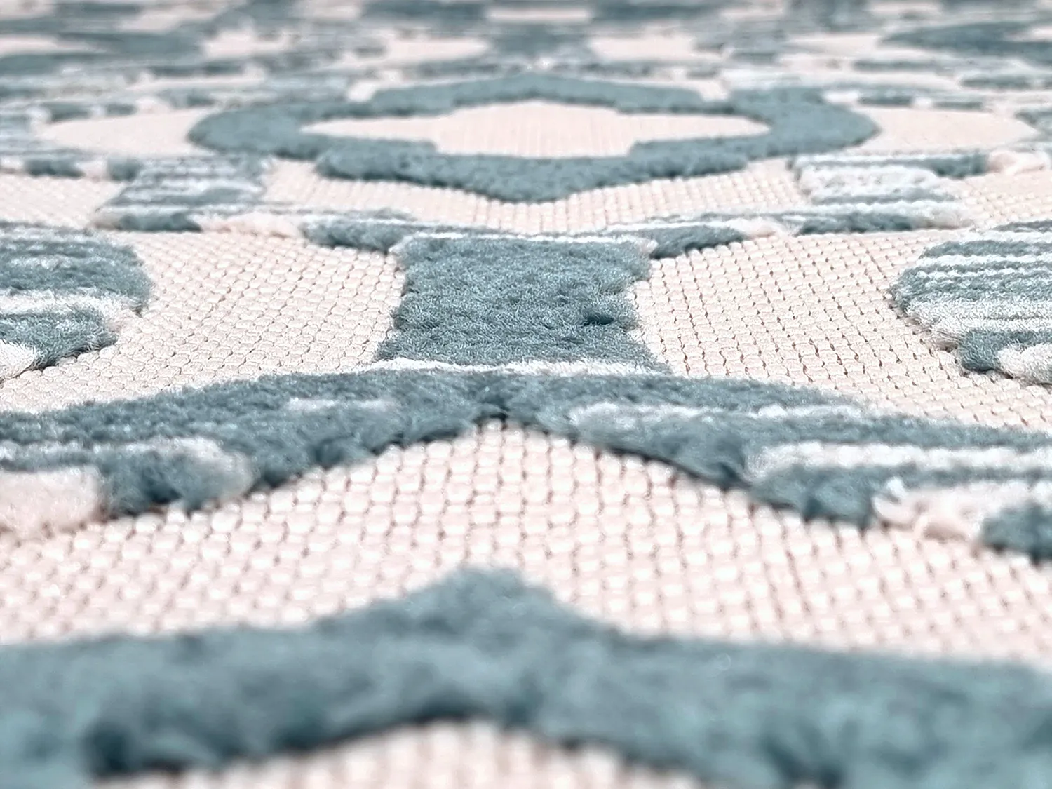 Tappeti rotondi - Indoor/Outdoor Trenton (bianco/blu)