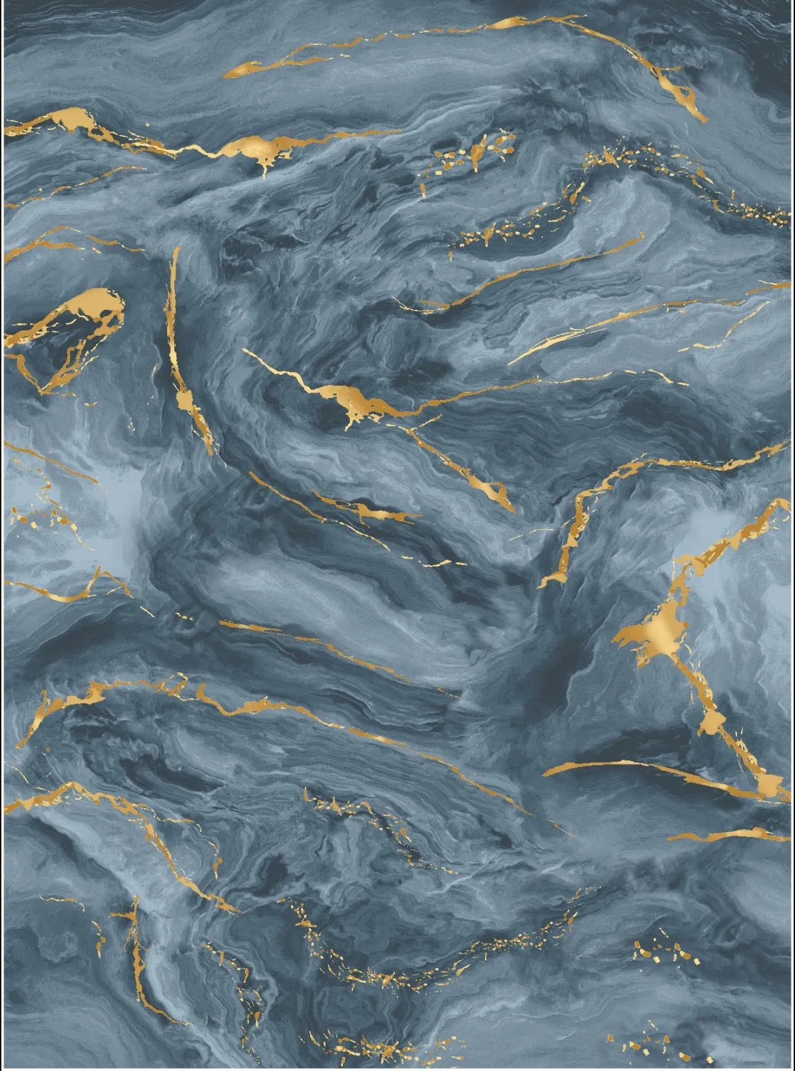Tappeto Wilton - Storm (blu/oro)