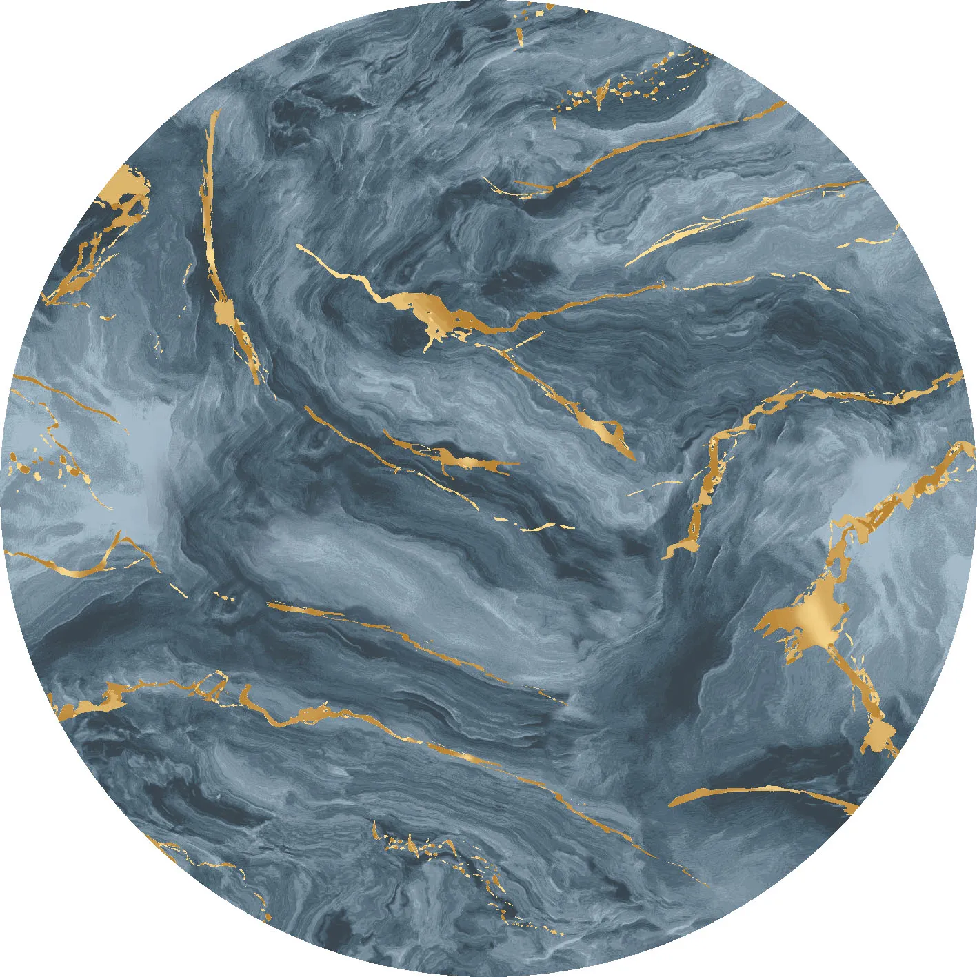 Tappeti rotondi - Storm (blu/oro)