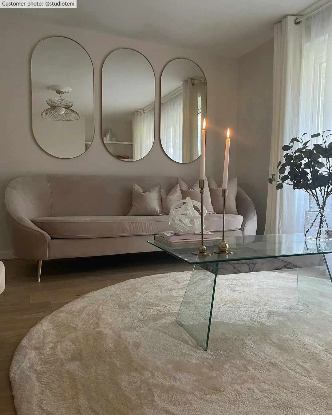 Tappeti rotondi - Aranga Super Soft Fur (beige)