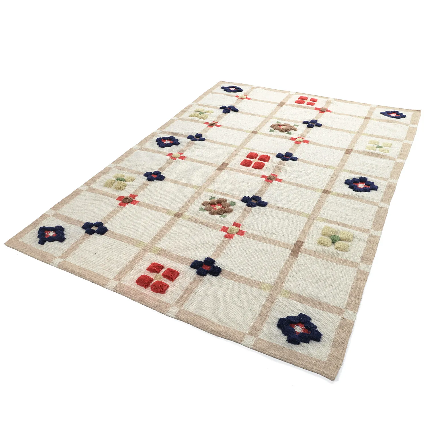 Tappeto In Lana - Lausanne Flatweave Tufted Premium (bianco/beige)