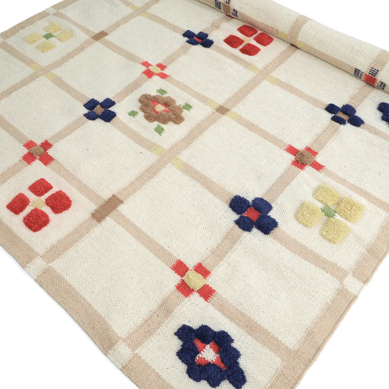 Tappeto In Lana - Lausanne Flatweave Tufted Premium (bianco/beige)