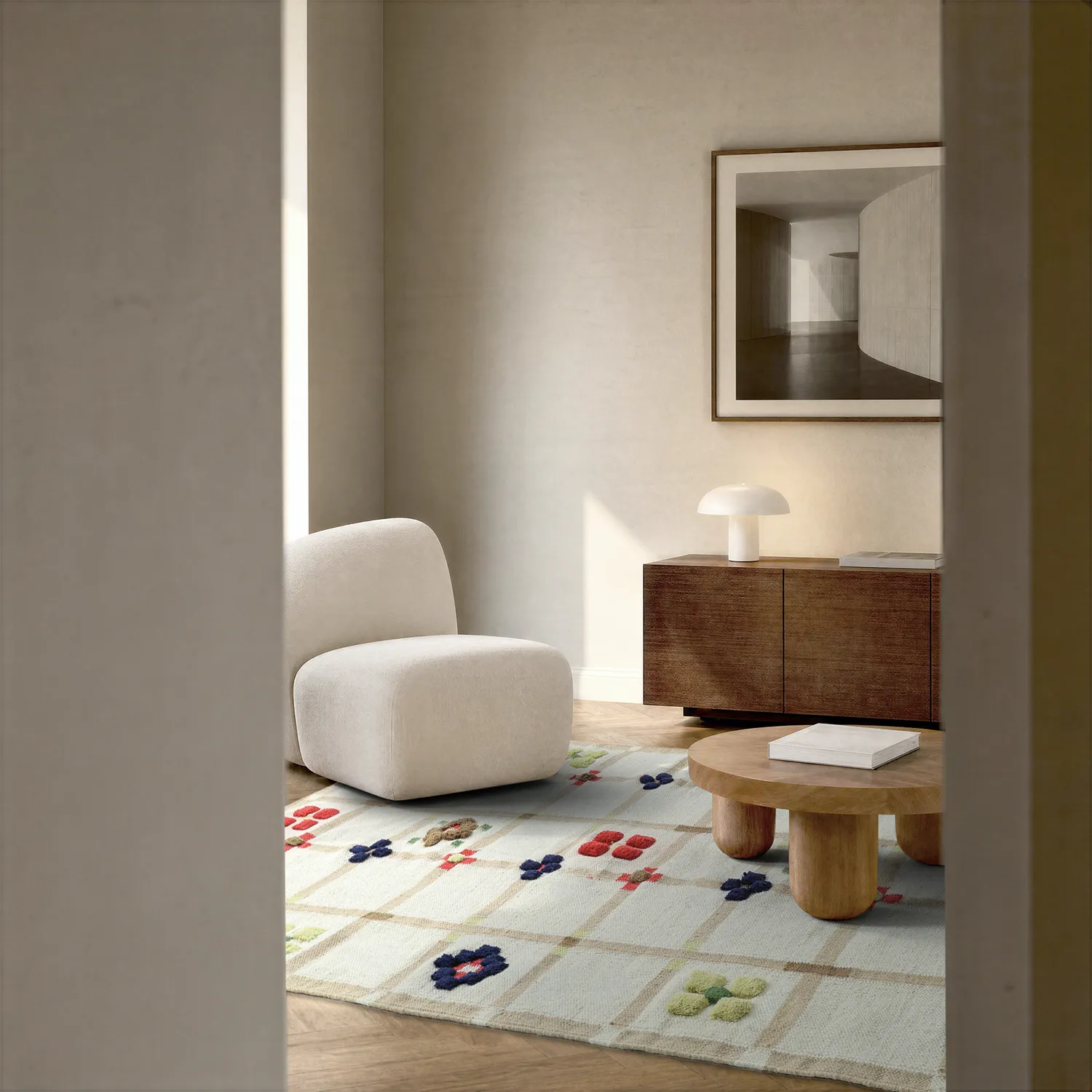 Tappeto In Lana - Lausanne Flatweave Tufted Premium (bianco/beige)
