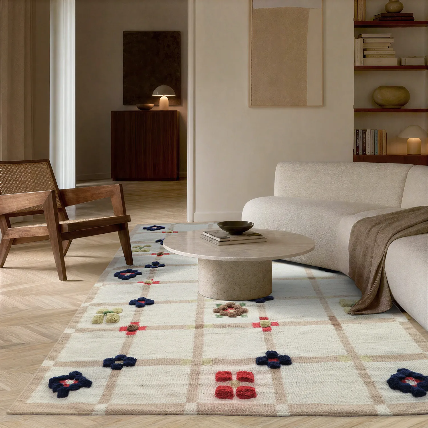 Tappeto In Lana - Lausanne Flatweave Tufted Premium (bianco/beige)