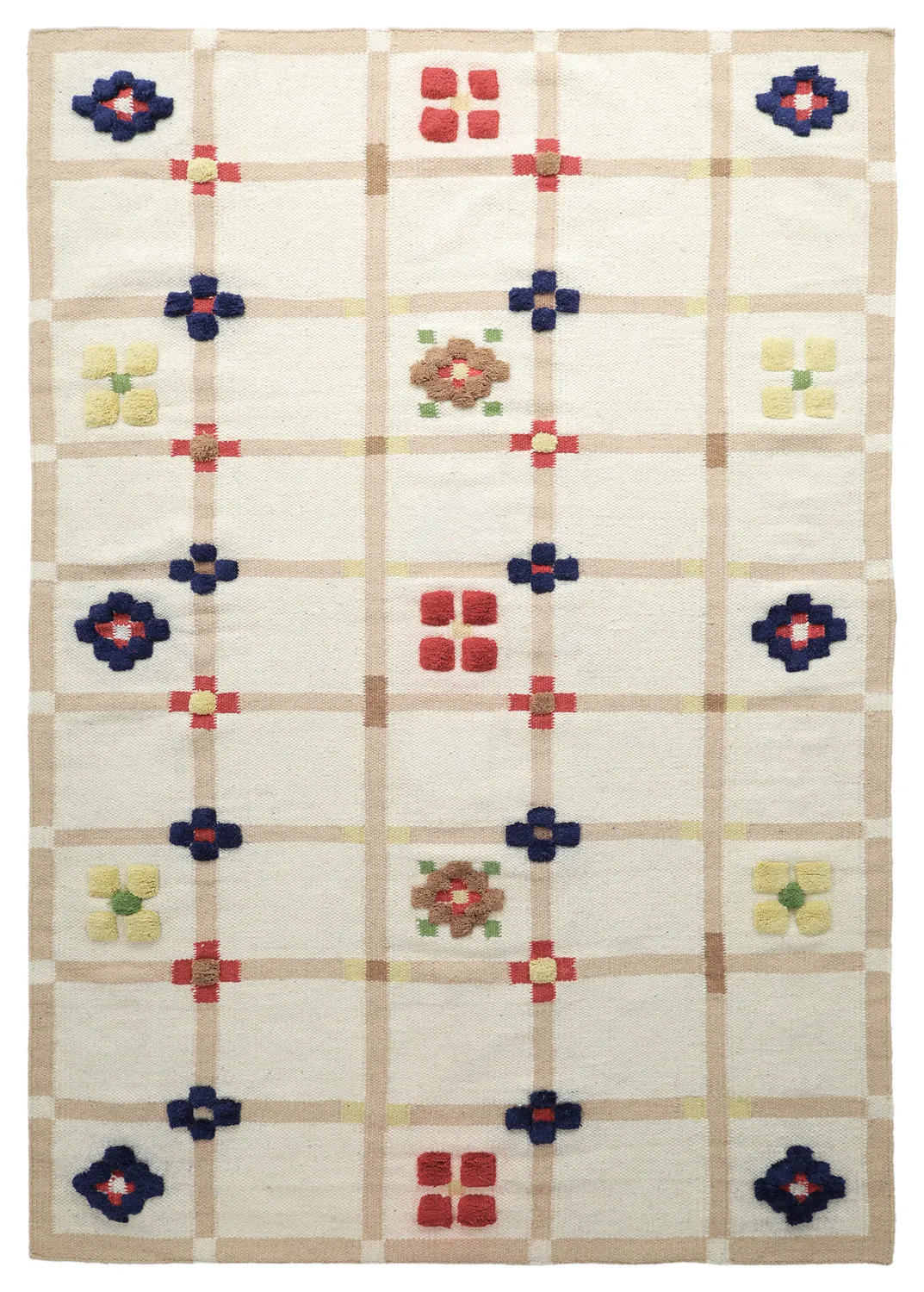 Tappeto In Lana - Lausanne Flatweave Tufted Premium (bianco/beige)