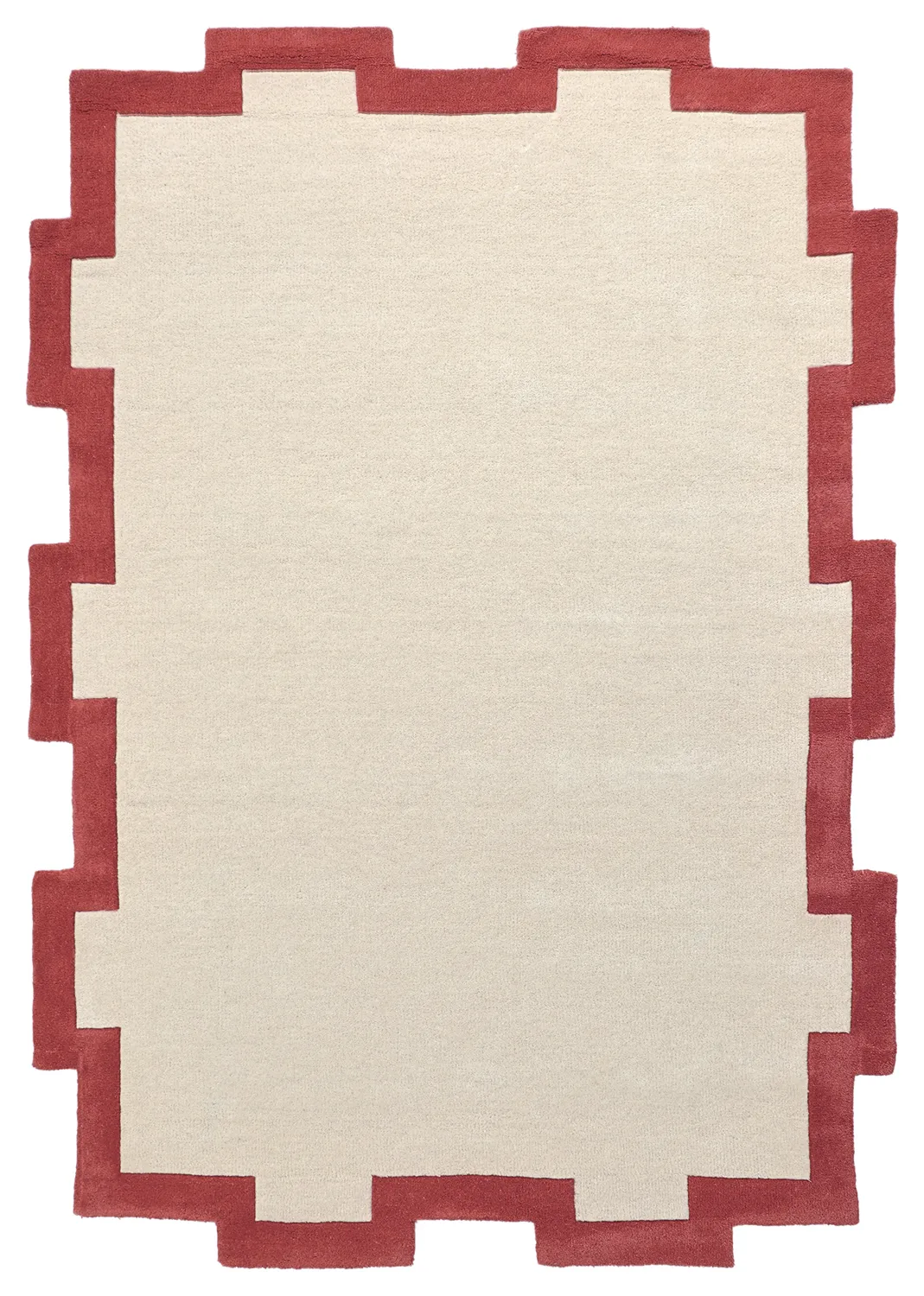 Tappeto In Lana - Agra Hand Tufted Wool Premium (crema/rosso)