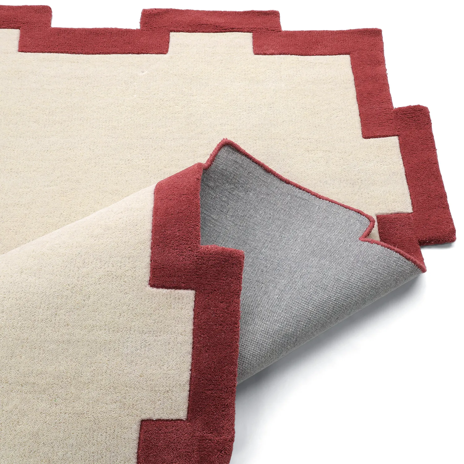 Tappeto In Lana - Agra Hand Tufted Wool Premium (crema/rosso)