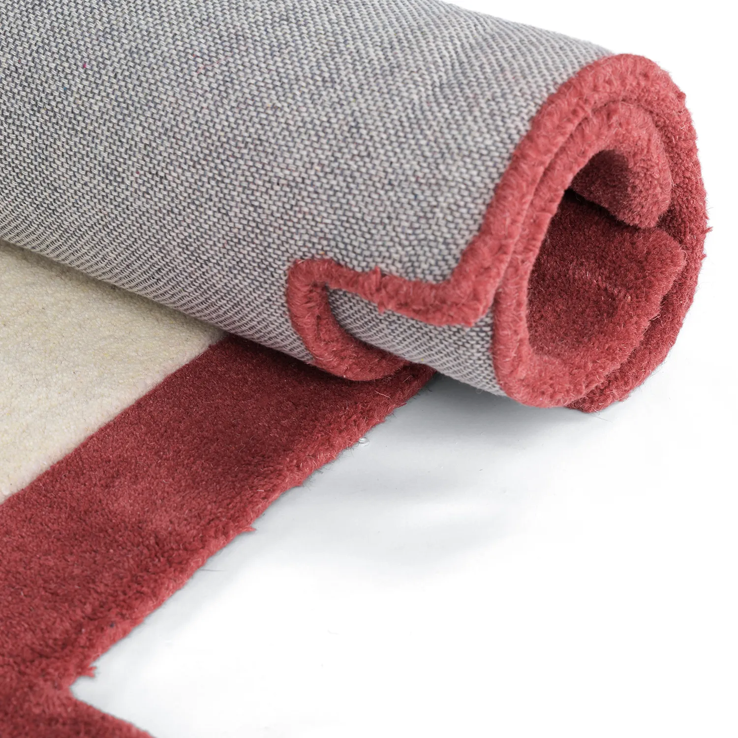 Tappeto In Lana - Agra Hand Tufted Wool Premium (crema/rosso)