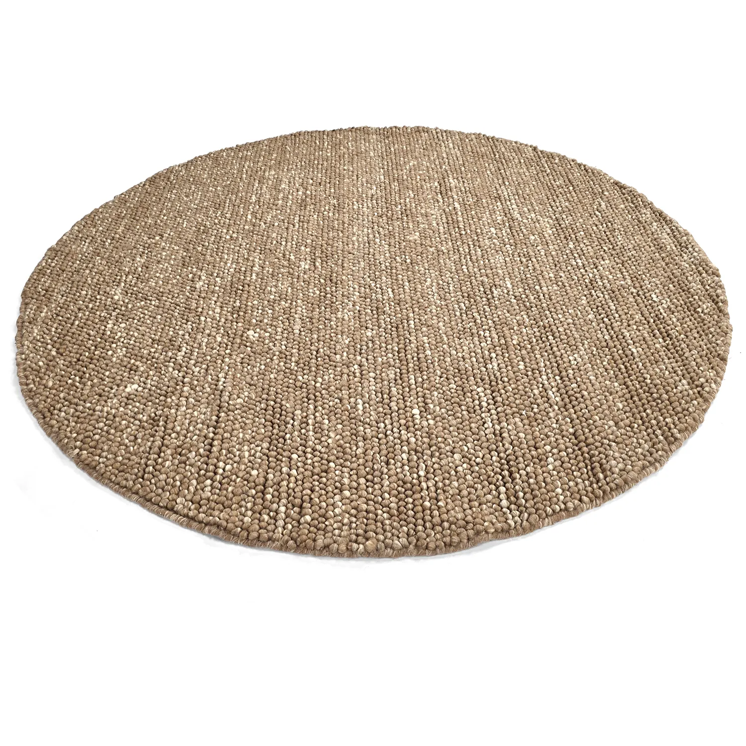 Tappeto rotondo - Avafors Wool Bubble (marrone chiaro/bianco)