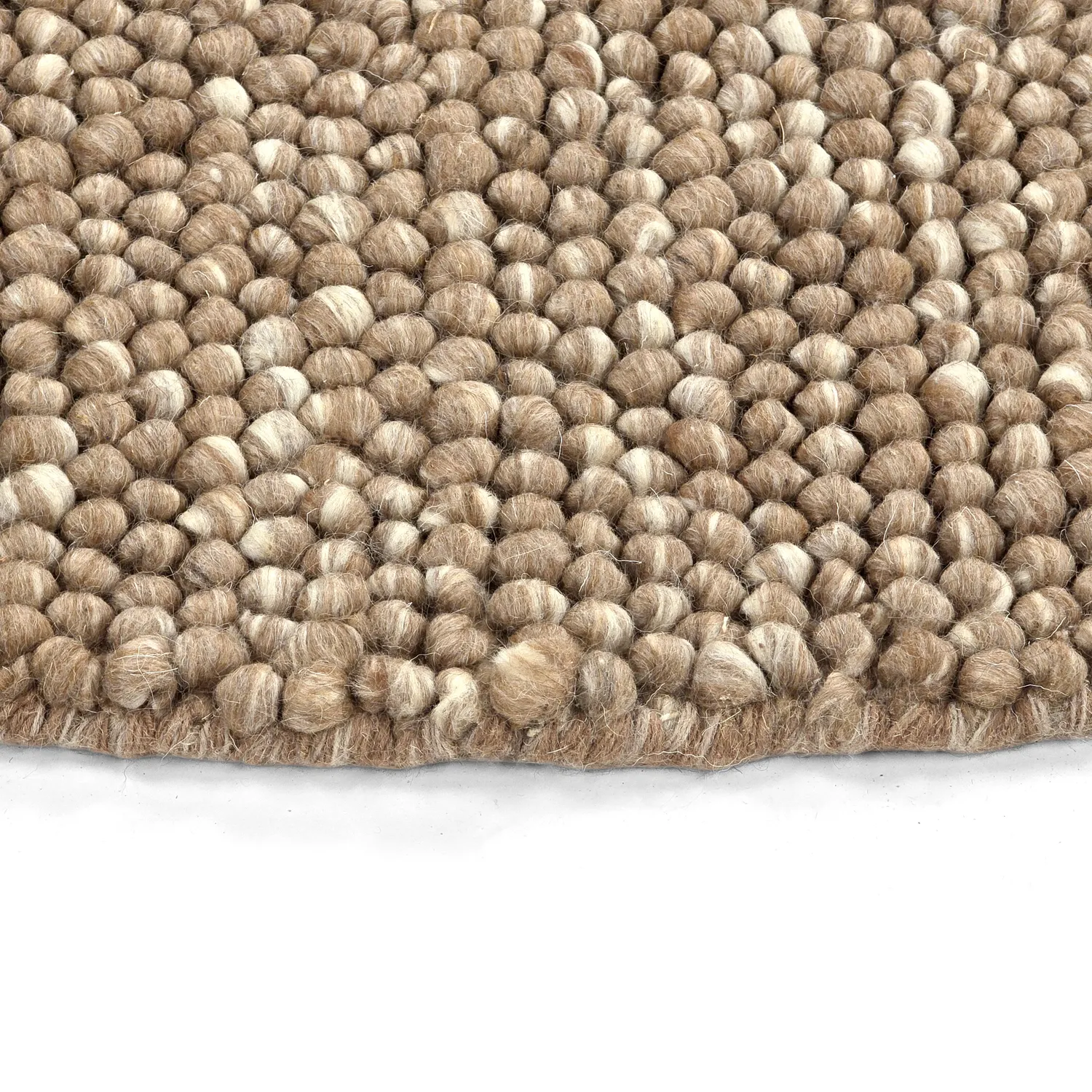 Tappeto rotondo - Avafors Wool Bubble (marrone chiaro/bianco)