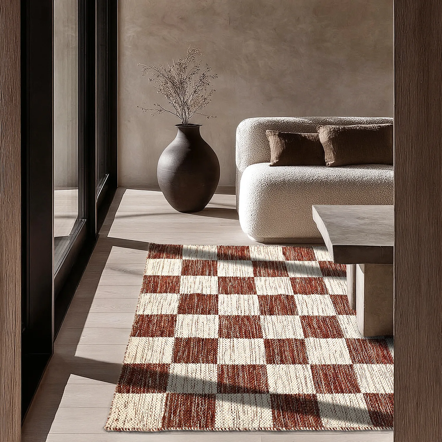 Tappeto In Lana - Dundee (rosso/bianco)