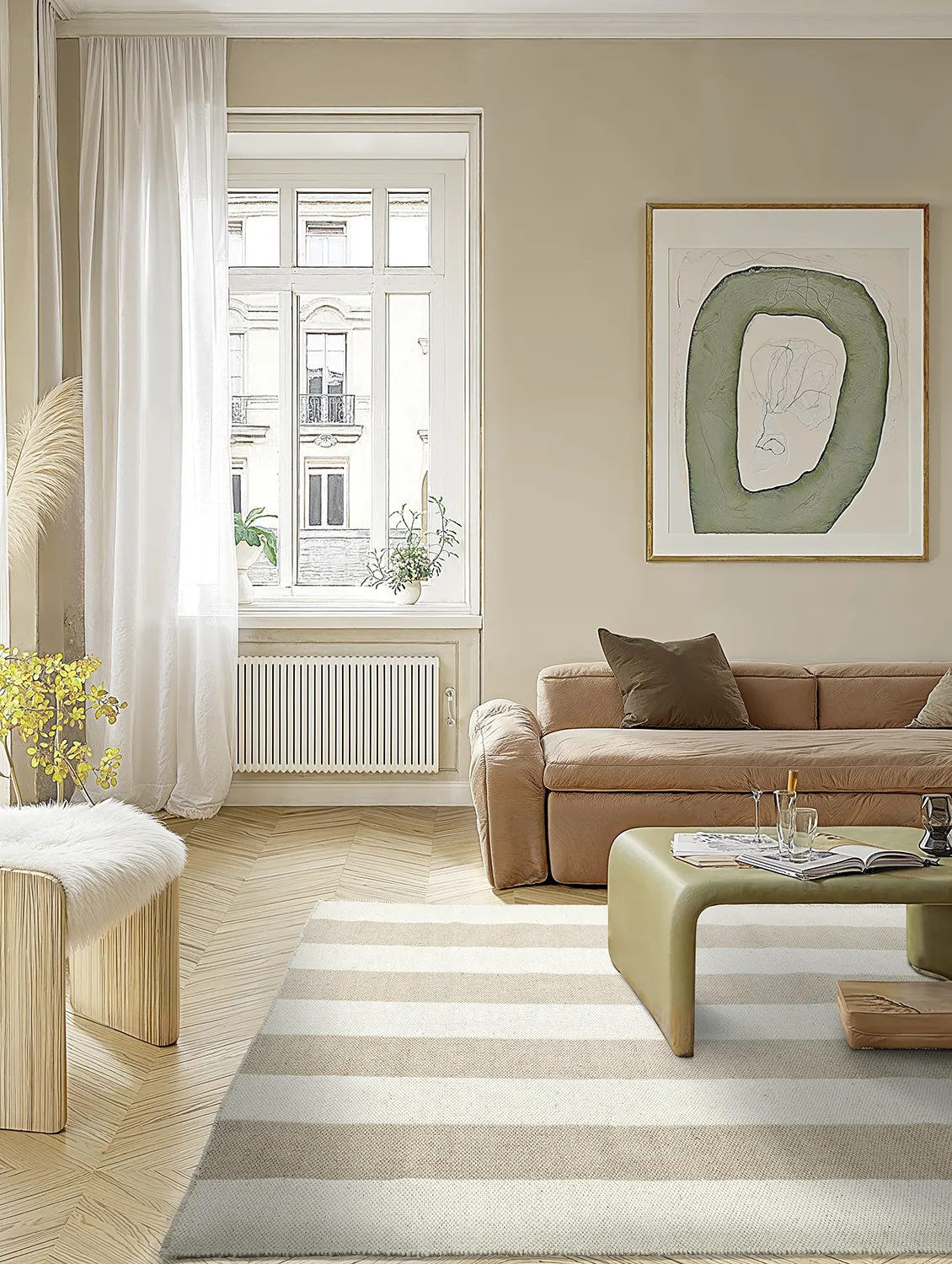 Tappeto In Lana - Garine (bianco sporco/beige)
