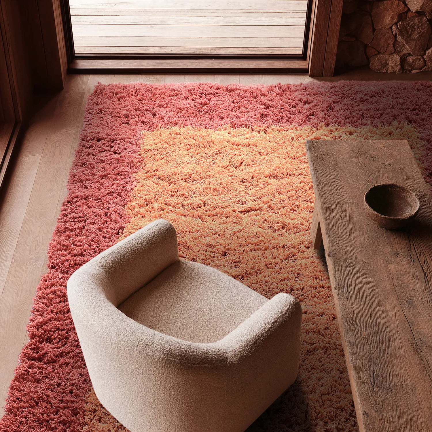 Tappeto In Lana - Khenifra Handknot Wool Premium (arancione/rosso)