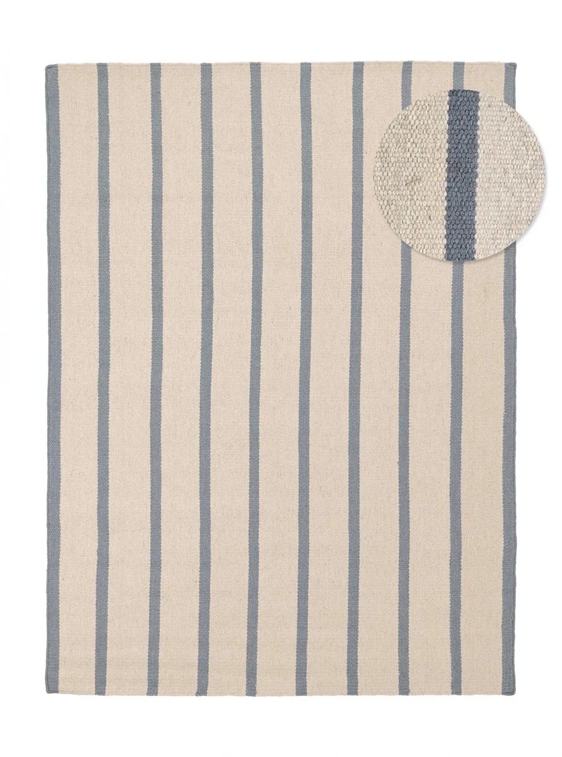 Tappeto In Lana - Luton (denim sbiadito/bianco)