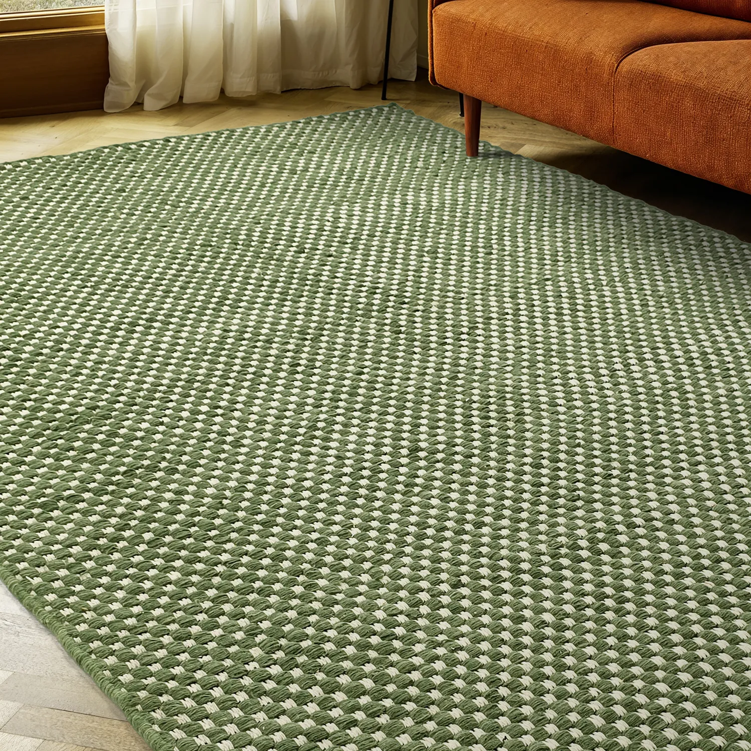 Tappeto In Lana - Ovelia (verde/bianco)
