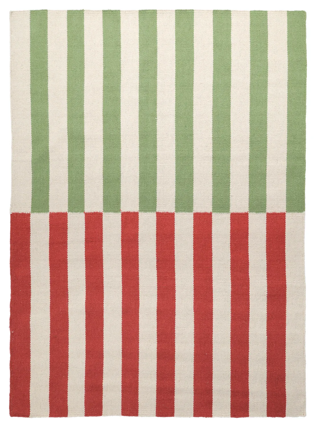 Tappeto In Lana - Peniche (crema/verde/rosso)