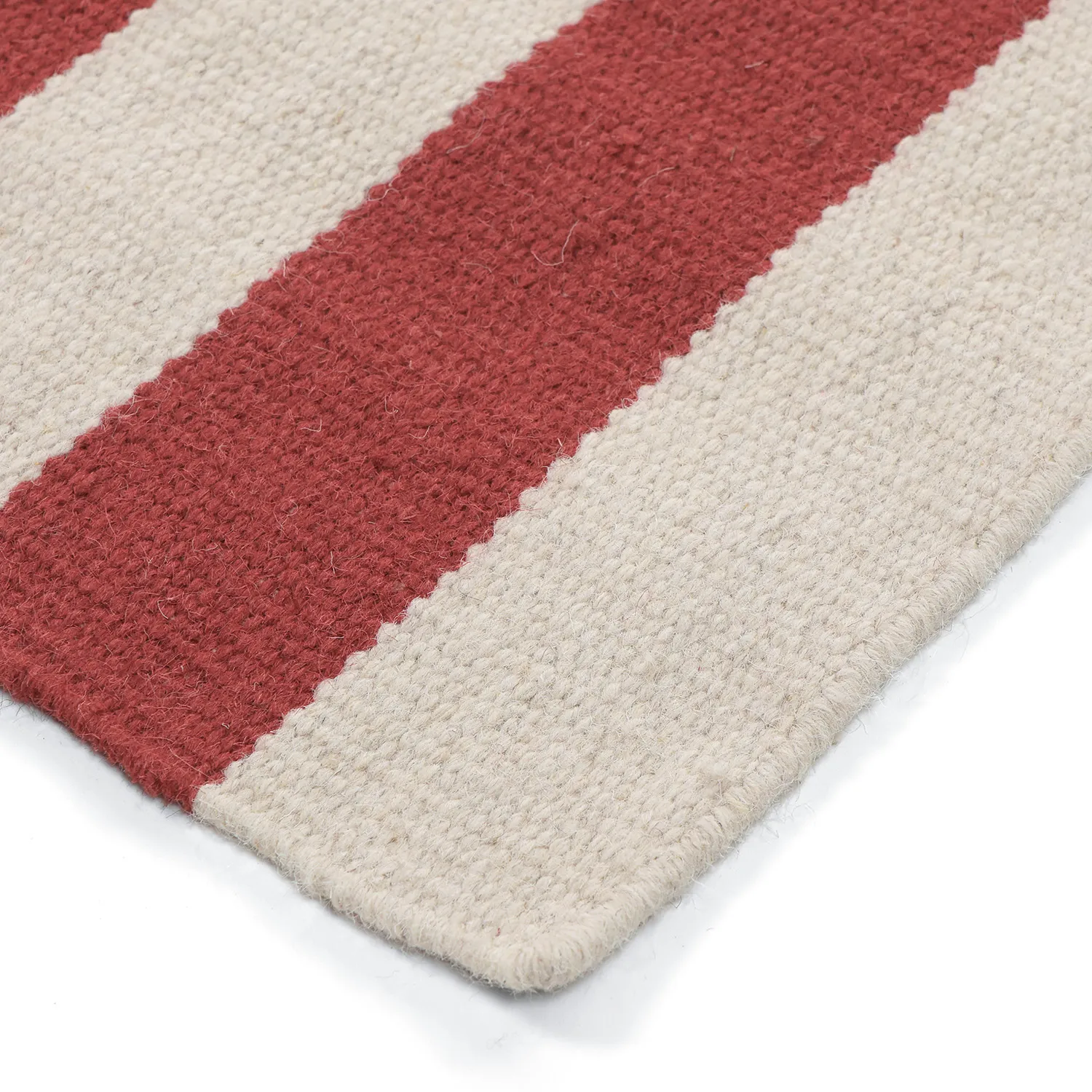 Tappeto In Lana - Peniche (crema/verde/rosso)