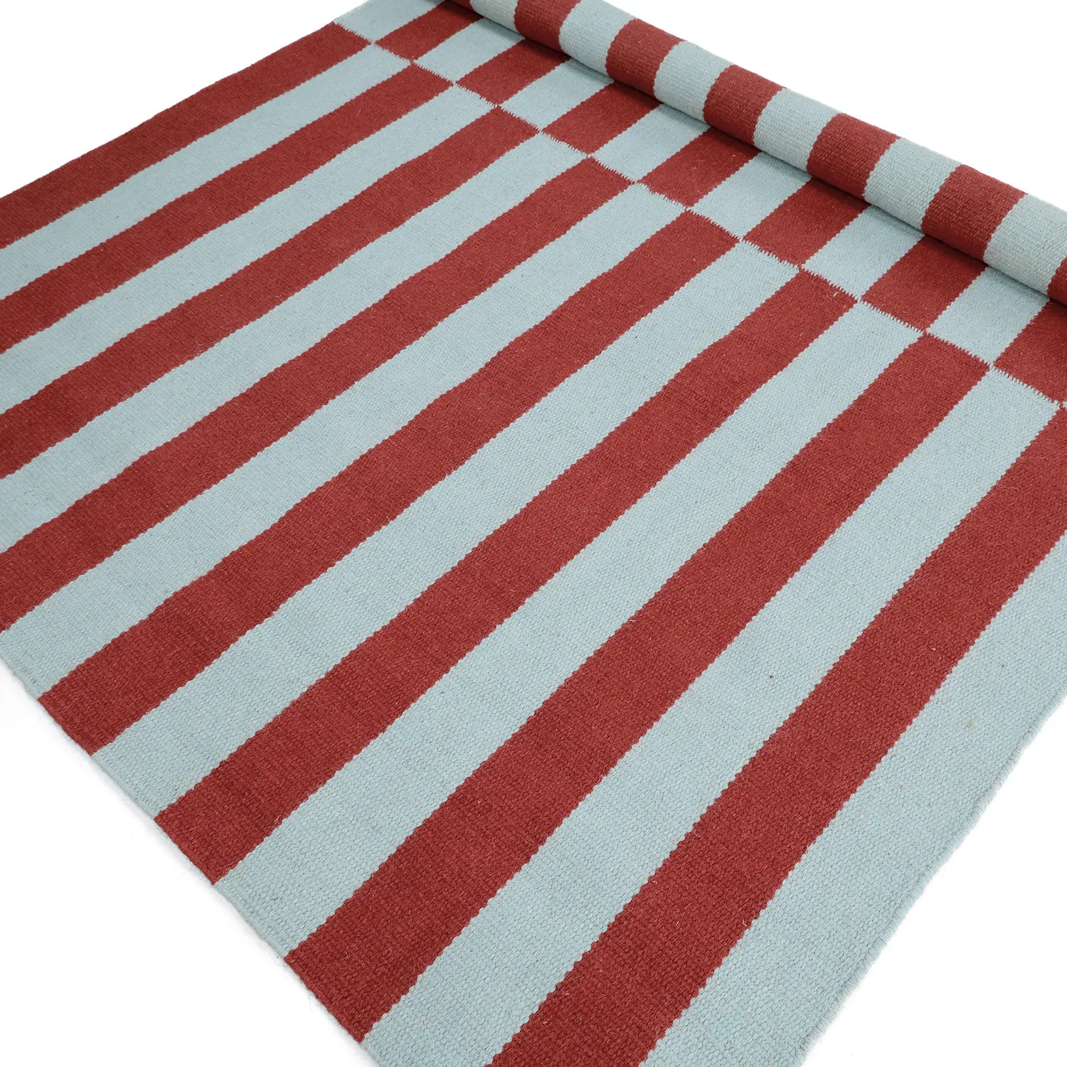 Tappeto In Lana - Peniche (azzurro/rosso)