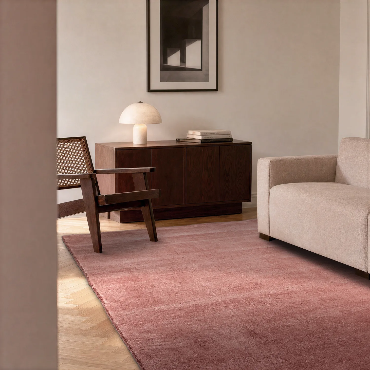 Tappeto In Lana - Rozel Handloom Wool Premium (rosso polveroso)