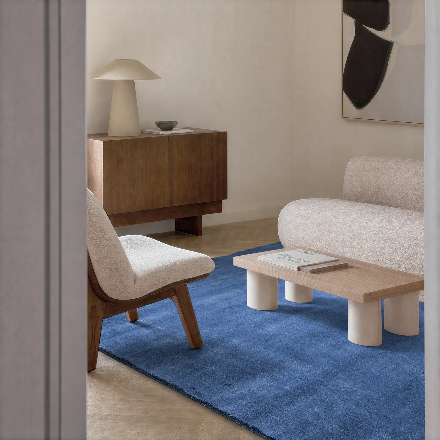 Tappeto In Lana - Rozel Handloom Wool Premium (blu navy)